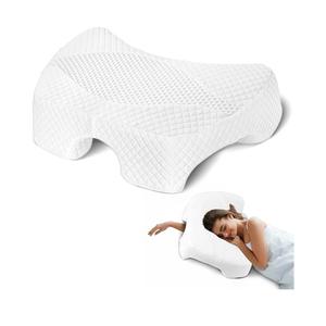 Side Sleeper Pillow with Arm Hole, Shoulder Relief System, Arm Pillow for Neck and Shoulder Pain, Premium Memory Foam, Suitable for Side, Back and Stomach Sleepers - White