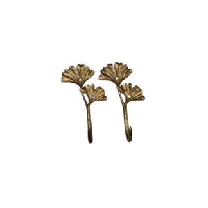 2pcs Golden Single Hooks 3D Leaves Retro Style for Room Wall Decoration, Coat Hat Scarf Hanging Hanger Entry Heavy Hooks Summer Beach Decor Matte Gold