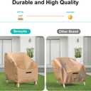 Patio Chair Covers for Outdoor Furniture Waterproof 2 Pack, Lawn Chair Covers 600D Heavy Duty Oxford Cloth, Large Covers for Lounge Lawn Deep Seat 32" W x 37" D x 36" H-Brown