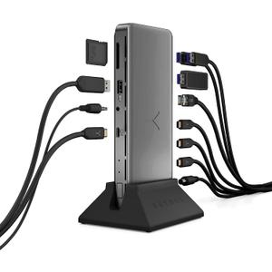 Brydge Stone Pro TB4 Thunderbolt 4 Docking Station-12 Ports, 90 Watts Charging, Dual 4K Monitors or Single 8K Output, 40GB/s Transfer Speed Windows 10 & 11, macOS 11.0 & ChromeOS Compatible, Charcoal