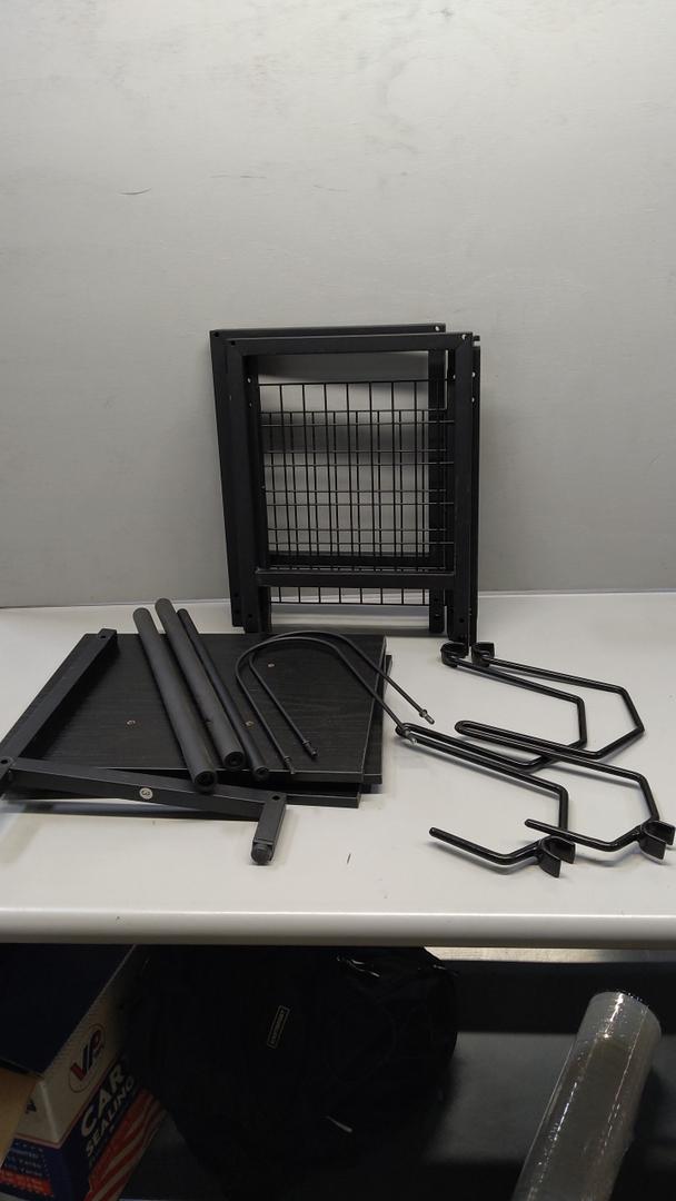 Furniture For Indoor Use, Black, 3 Tiers, Metal/Wood, (No Brand, No Size)