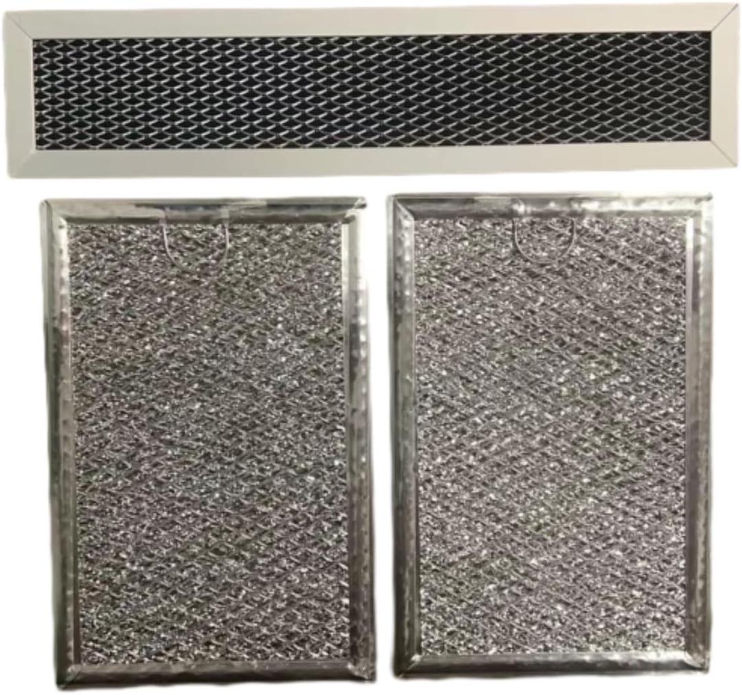 OEM Quality Microwave Filter Set for GE PVM9179DF2WW,PVM9179DF3WW, PVM9179DK5WW,PVM9179DK6WW, PVM9179ER1ES,PVM9179SR1SS(Grease&Charcoal filter)