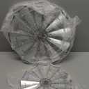 MyGift Galvanized Windmill Wall Decor, Vintage Silver Metal Windmill Wall Hanging Sculptures, Set of 2