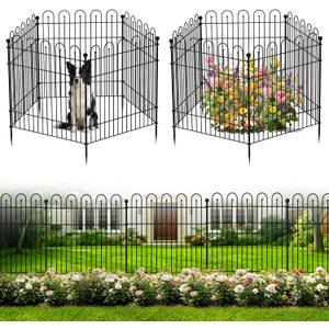 5 Panels Garden Fence Animal Barrier, 32 in (H) x 11.8 ft (L) Decorative Garden Fence, Rustproof Metal No Dig, Tall Garden Fencing, Dog Fence Outdoor for Yard, Patio