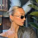 Appassal Y2K Snake Sunglasses for Women Men Narrow Rectangular Y2k Chic Sunnies AP3649