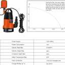 Sump Pump, Prostormer 1HP 3700GPH Submersible Clean/Dirty Water Pump with Automatic Float Switch for Pool, Pond,Garden, Flooded Cellar, Aquarium and Irrigation (Orange)