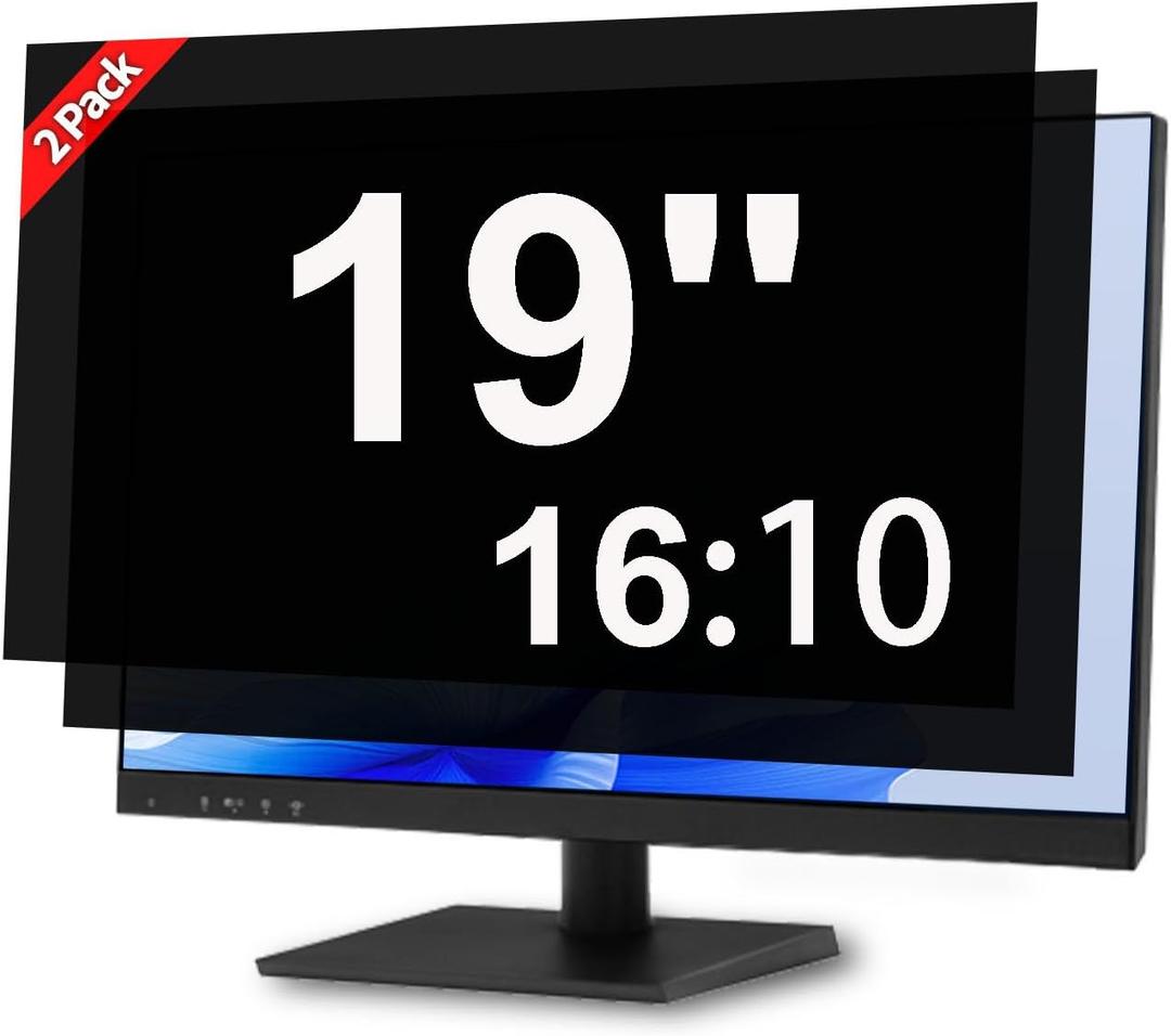 [2 Pack] 19 Inch Privacy Screen for Computer Monitor Blue Light Screen Protector Anti Glare Anti-Scratch Monitor Privacy Shield Screen 19 Inch 16:10 Aspect Ratio