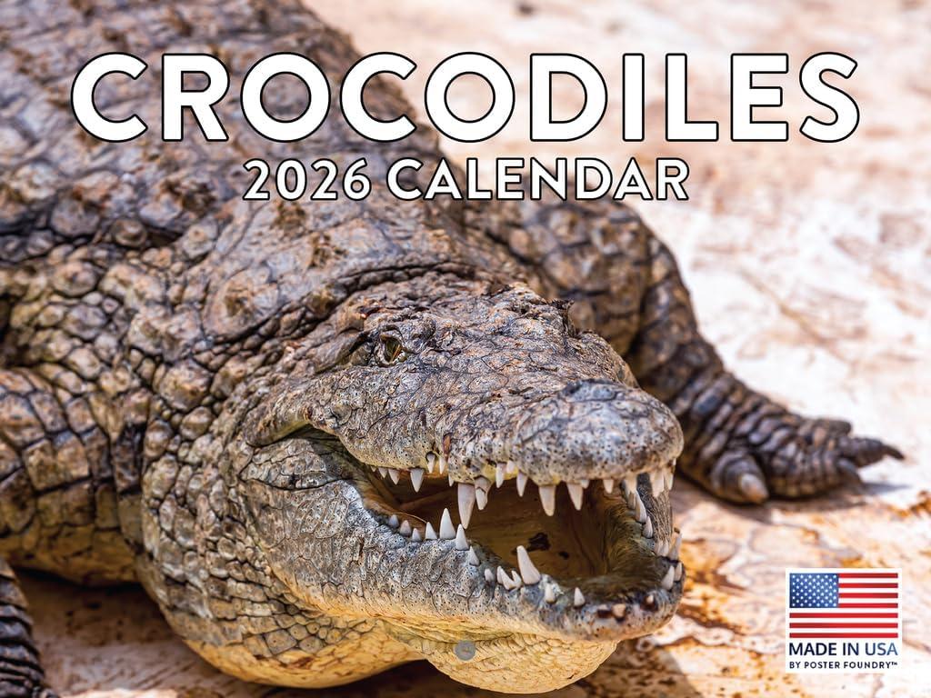Crocodile Calendar 2026 Monthly Wall Calender 12 Month Crocodiles Gifts For Croc Lovers | American Made In The USA