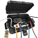 Flemoon Large Outdoor Electrical Box (12.5 x 8.5 x 5 inch), IP54 Waterproof Extension Cord Cover Weatherproof, Protect Outlet, Plug, Socket, Timer, Power Strip, Holiday Light Decoration, Black
