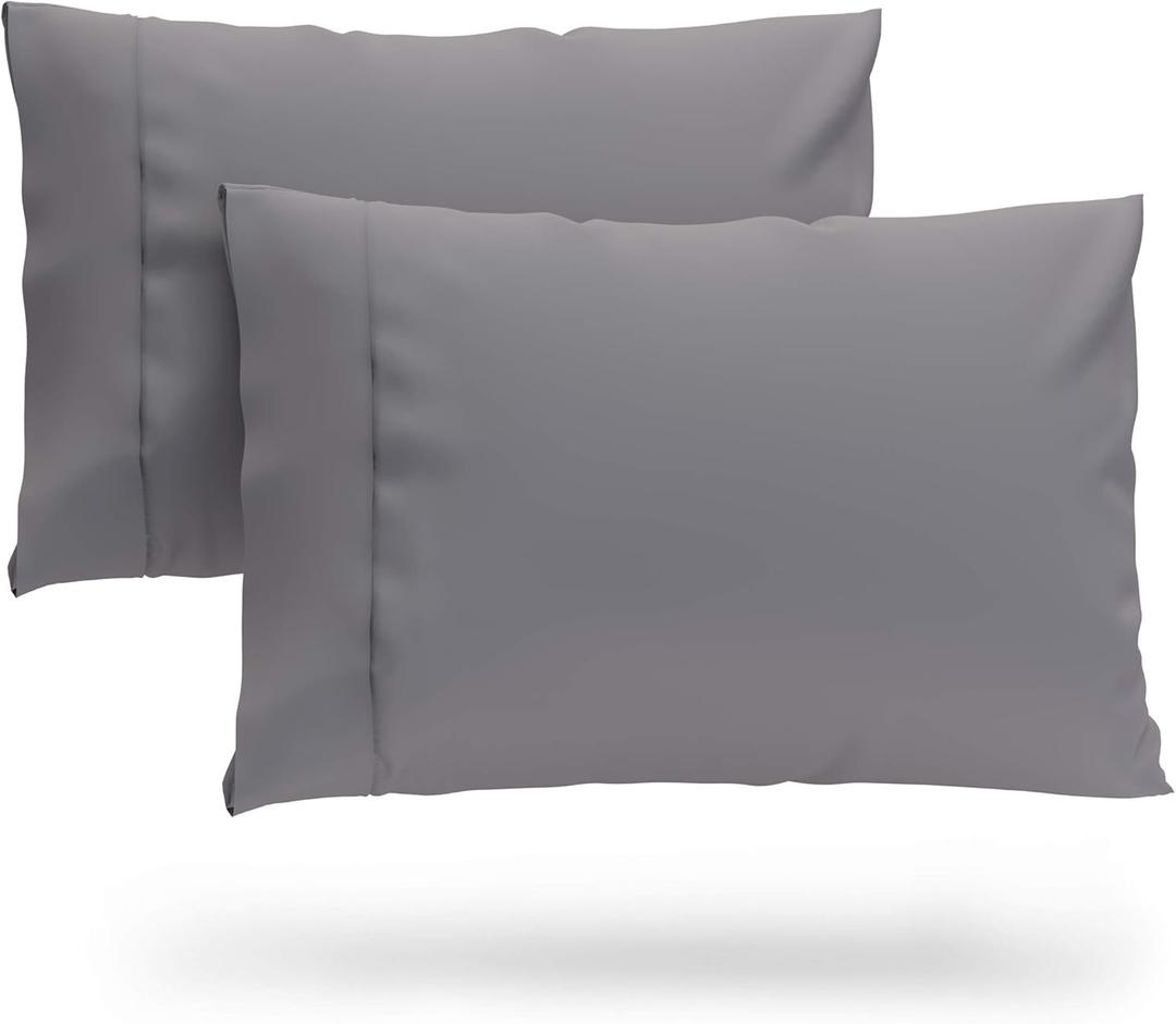 Cosy House Collection Luxury Cooling Rayon Derived from Bamboo Blend Ultra Soft Pillow Cases - Cooling & Breathable - Set of 2 Pillowcases with Envelope Closure (Standard, Grey)