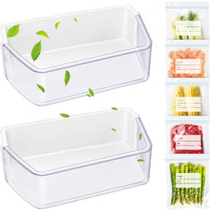 [2 PACK] UPGRADED DA97-17255A Refrigerator Door Bin Compatible with Samsung Refrigerator Door Shelf Replacement, Right Fridge Door Shelf Parts AP6784023, RF265BEAESG, RF265BEAESR, RF262BEAESR Door Bin