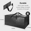 6 Pack Heavy Duty Extra Large Moving Bags W/Backpack Straps - Strong Handles & Zippers, Storage Totes For Space Saving, Fold Flat, Alternative to Box and Bin (40 gal, Black)