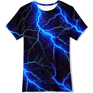 uideazone Boys Girls 3D Graphic Printed T-Shirt Crewneck Short Sleeve Tees 6-14 Years (9-12 Years)