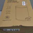 TIPGO 1.2 Gallon Small Black Trash Can, 4.5 Liters Bathroom Garbage Can with lid, Mini Step Trash Bin, Stainless Steel Wastebasket for Bathroom, Bedroom, Office (Matte Black)