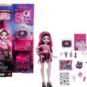 Monster High Self-Scare Secrets Draculaura Doll and Accessories Set with 13 Realistic Surprises Like Working Face Roller and Customizable Mood Board