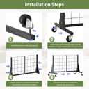 3-Pack 2' x 5.5' Grid Wall Panels Standing Wire Grid, Display Rack with T-Base Wheels Freestanding Gridwall Panel Tower for Shop, for Art Fairs Black