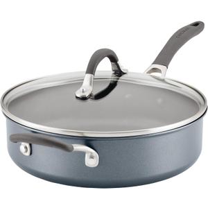 Circulon A1 Series with ScratchDefense Nonstick Induction Cookware, Large Saute Pan with Lid, Nonstick Pan, 5-Quart, Graphite