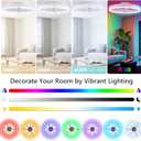 19.7" Ceiling Fans with Lights, Smart RGB Color Changing Low Profile Ceiling Fan, Modern Flush Mount Fandelier with Remote and APP, 6 Speeds, Quiet DC Motor, for Living Room, Bedroom, Indoor