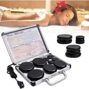 Hot Stones Massage Warmer Kit, 9Pcs Hot Stones Massage Set Portable Hot Stone with Heater, Hot Rocks Basalt Massage Stones for Home Spa Warming Therapy Relaxing Hot Stones Massage Warmer Kit, 9Pcs Hot Stones Massage Set Portable Hot Stone with Heater, Hot Rocks Basalt Massage Stones for Home Spa Warming Therapy Relaxing