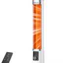 Electric Patio Heater,9H Timer, 60 Oscillation, Portable Space Heater for Outdoor, 11 Heat Level, Tip-Over/Overheating Protection, Safety Lockwhite-5