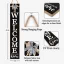 Vertical Wood Welcome Sign 47.2x7.8 Inch Farmhouse Rustic Decor for Front Porch, Outdoor Indoor Tall Standing Front Door Wall Decoration