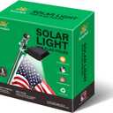 Sunnytech Solar Power Flag Light - Auto Active Brightest, Upgrade Solar Powered Light for 6ft Flag Pole, 12LED Waterproof Black
