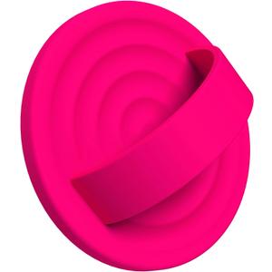 Upgraded Magnetic Phone Grip, Liquid Silicone Soft and Portable, Removable Finger Loop Ring Grip Holder for iPhone, Strong Magnetic Attraction, Compatible with MagSafe Phone Case, Neon Pink