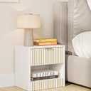Masupu Small Night Stand Modern Bedside Table NightStand with Drawer,Side End Table for Bedroom,Living Room,Office White