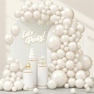 120pcs Pearl White Balloon Arch Kit, 18 12 10 5 inch Pearl White Balloons Different Sizes for Bridal Baby Shower Engagement Wedding Birthday Party Decorations