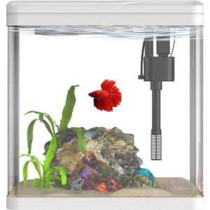 2 Gallon Glass Betta Fish TankSmall Fish Tank with Filter and Light,Self-Cleaning Fish Tank.