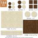 2 x 184 PCS Felt Furniture Pads, Chair Leg Floor Protectors, Furniture Sliders for Hardwood Floors, Cabinet Bumpers, Anti Scratch, Reduce Noise(Brown & Beige)