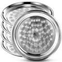 Acellegic 4 Pack Stainless Steel Round Silver Serving Tray Bulk, 20 Inch