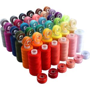 72 PCS Sewing Thread Assortment, 36 Color Thread for Sewing Machine with 36 Same Color Bobbins, Polyester Thread 400 Yards/Spool (72)