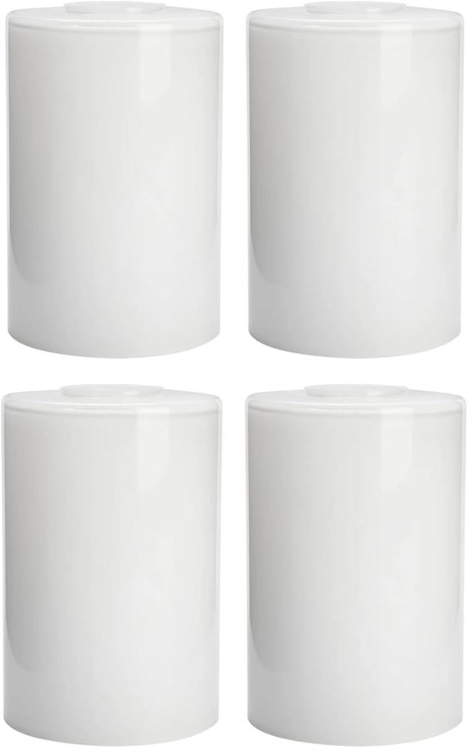 4 Pack White Opal Glass Shades Covers, 5.5in Height, 3.5in Diameter, 1-5/8in Fitter, Glazed Cylinder Glass Lamp Shade Replacement for Pendant Light Wall Sconces Chandelier