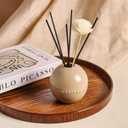 Premium Reed Diffuser Set - Clean Cotton 5.07oz | Long-Lasting Therapeutic Home Fragrance | Luxury Ceramic Base, Refillable Bedroom & Office Decor