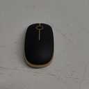 VssoPlor Wireless Mouse, 2.4G Slim Portable Computer Mice with Nano Receiver for Notebook, PC, Laptop, Computer (Black and Gold)