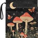 Doginthehole Cute Mushroom Butterfly Book Sleeve for Book Lovers with Strap Washable Fabric Book Protector Pouch Paperback Hardcover Book Cover Zipper Storage Bag for Teen Adult Book Lover