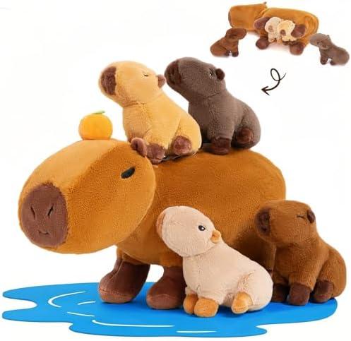 OUOZZZ Capybara Plush Toys 4 Babies with Tangerine in Hot Spring - Gift Present Toys for Girls Boys Kids Toddler