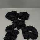 Black Scrunchies Hair Ties for Women - Big Satin Scrunchie Exra Large Jumbo Gaint Oversized Cute Scrunchy for Curl Thick Hair Ligas Para el Cabello De Mujer Decorations Hair Accessories (8Black)