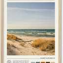 HesenDot Natural OAK Wood Lake Michigan Framed Wall Art,12x16in Natural Scenery Canvas Wall Print,Classic Urban City Landmark Wall Decor for Living Room,Bedroom,Office Gallery Gifts Set of 1