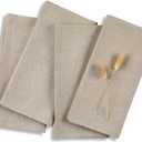 Solino Home Natural Linen Napkins Set of 4 - 100% Pure Linen Cloth Washable Dinner Napkins 20 x 20 Inch for Christmas, Holiday, New Year - Fete
