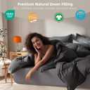 Goose Feather Down Fiber Comforter King Size,100% Organic Cotton Duvet Insert,All-Season Luxury Duvet Insert with Baffle Box Design, 750+Fill Power Hotel Collection Bedding Comforter