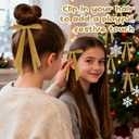 2 x 24 Pcs Christmas Bows for Tree, Light Brown Velvet Ribbon Bow for Christmas Tree, Pre-Tied Vintage Xmas Bows for Xmas Trees Wreaths Gifts Wedding Indoor Outdoor Decorations, 5 x 7 Inch (Camel)