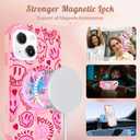 for iPhone 15 Case Compatible with MagSafe - Women Cute Girls Magnetictective Phone Cover Girly Kawaii Pretty Heavy Duty Shockof Funda for Apple 15 Phone Cases