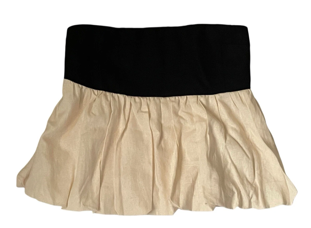 SOLY HUX Women's Plus Size Strapless Tube Tops Color Block Split Going Out Bandeau Tank Shirts Apricot and Black X-Large Plus