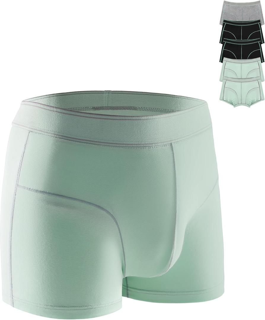 Carer 5 Pack Boys Incontinence Underwear, Washable Cotton Bedwetting Briefs for Kids & Teens, Reusable Absorbent Training Pants with Front Pad (60ml, Age 4-12)