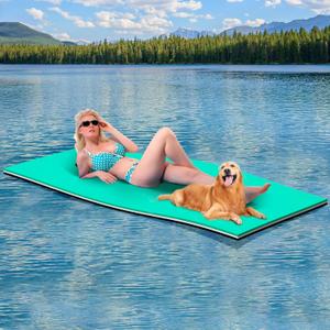 7' x 3' Floating Mat for Lake, Thick XPE Foma Floating Water Lily Pad Raft for Swimming Pool, Lake, Pond, River, Ocean, Beach, Suitable for Adult and Pets