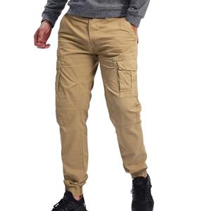 OUTSON Cargo Pants for Men Hiking with Pockets Slim Fit Stretch Work Ripstop Joggers Tactical Pant Construction Pants Khaki Size 40