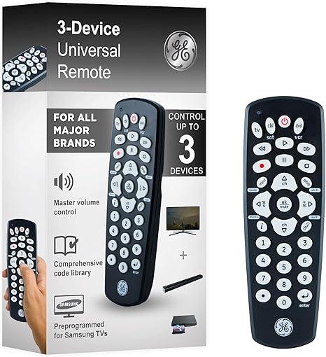 GE Universal Remote Control for Samsung, Vizio, LG, Sony, Sharp, Roku, Apple TV, TCL, Panasonic, Smart TVs, Streaming Players, Blu-ray, DVD, 4-Device, Silver, 33709