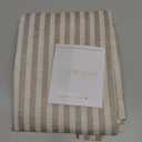 Gauze Ticking Striped Curtains, Boho Linen Gauze Tab Top Hanging Light Filtering Pinstripe Cafe Curtains 2 Panel Curtain Drapes for Living Room Home Décor Beige on White (45"x26" Each Panel)